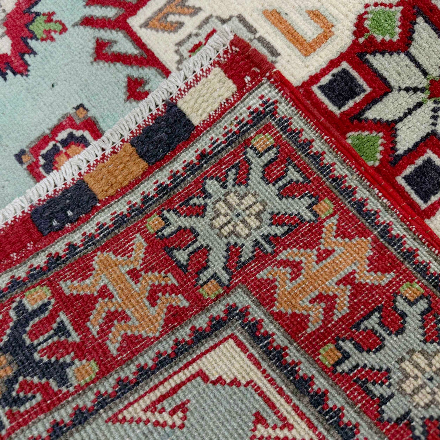 Hand knotted Kazak Carpet 3' 2" x 4' 9" ft / 97 x 145 cm - No. R37531