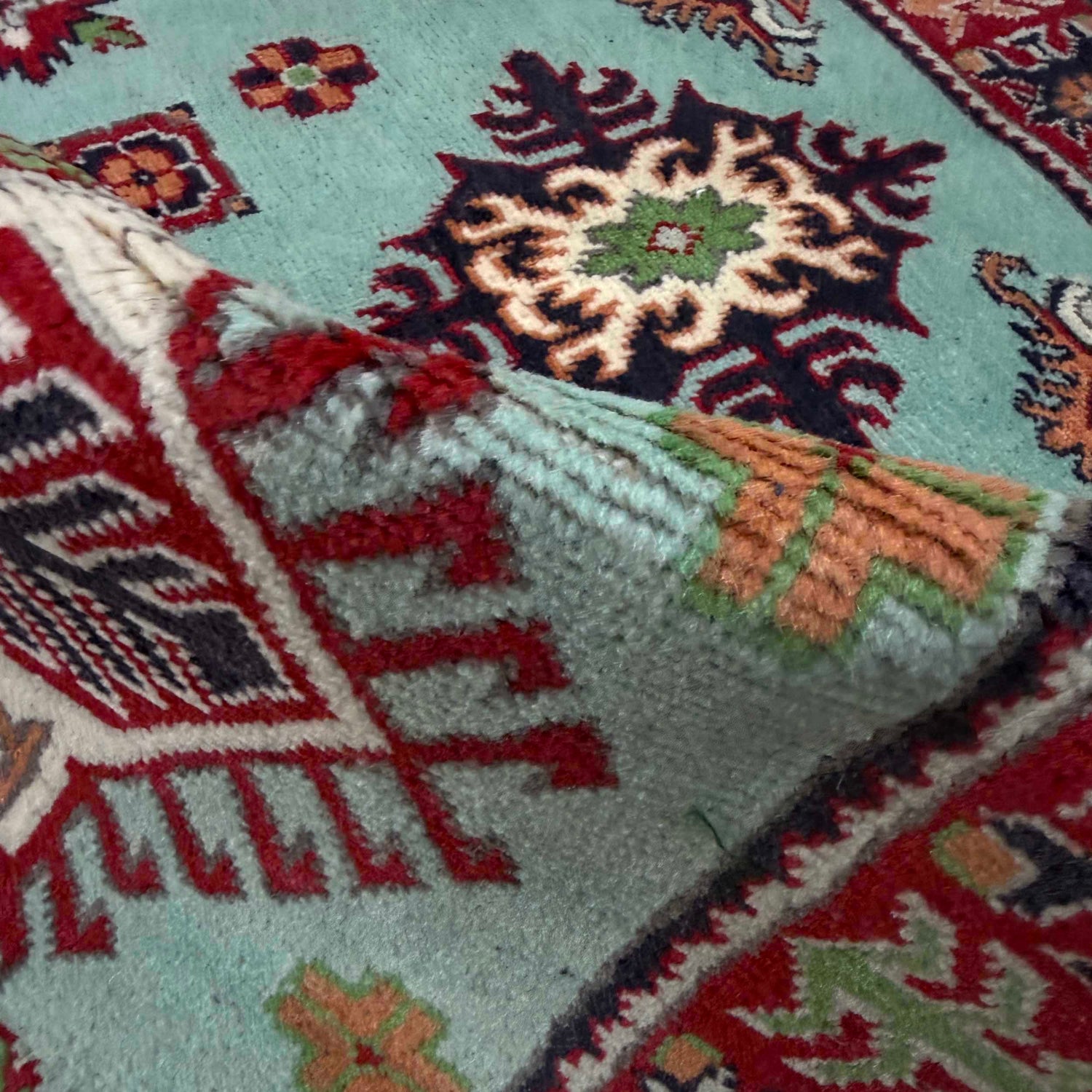 Hand knotted Kazak Carpet 3' 2" x 4' 9" ft / 97 x 145 cm - No. R37531