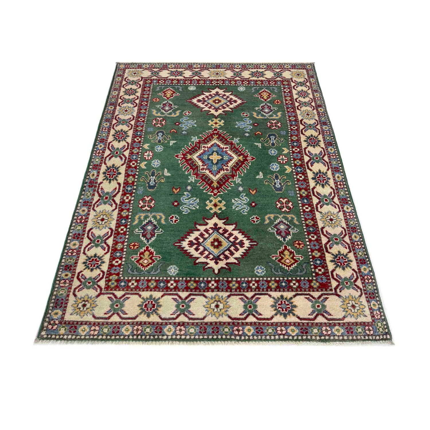 Handmade Kazak Area Rug 3' 3" x 5' 0" ft / 100 x 152 cm - No. R37532