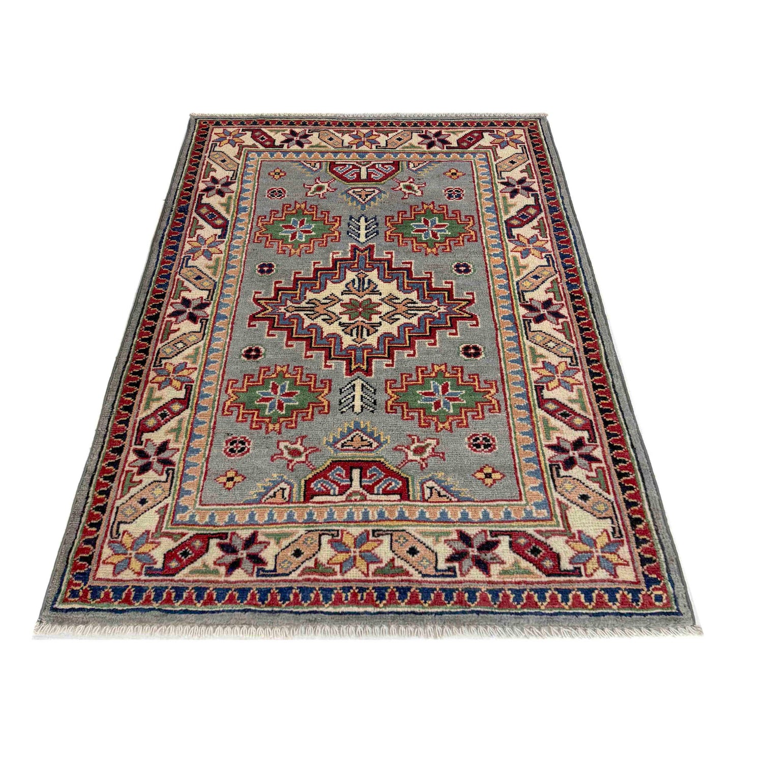 Hand knotted Kazak Carpet 2' 4" x 3' 10" ft / 70 x 117 cm - No. R37537