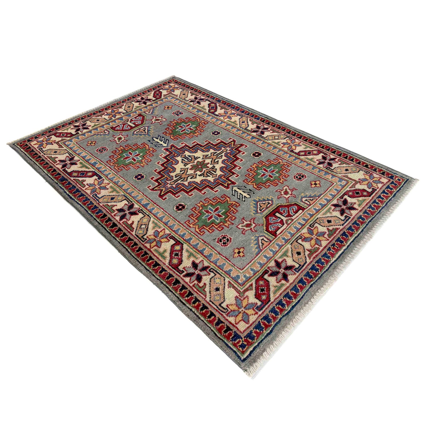 Hand knotted Kazak Carpet 2' 4" x 3' 10" ft / 70 x 117 cm - No. R37537