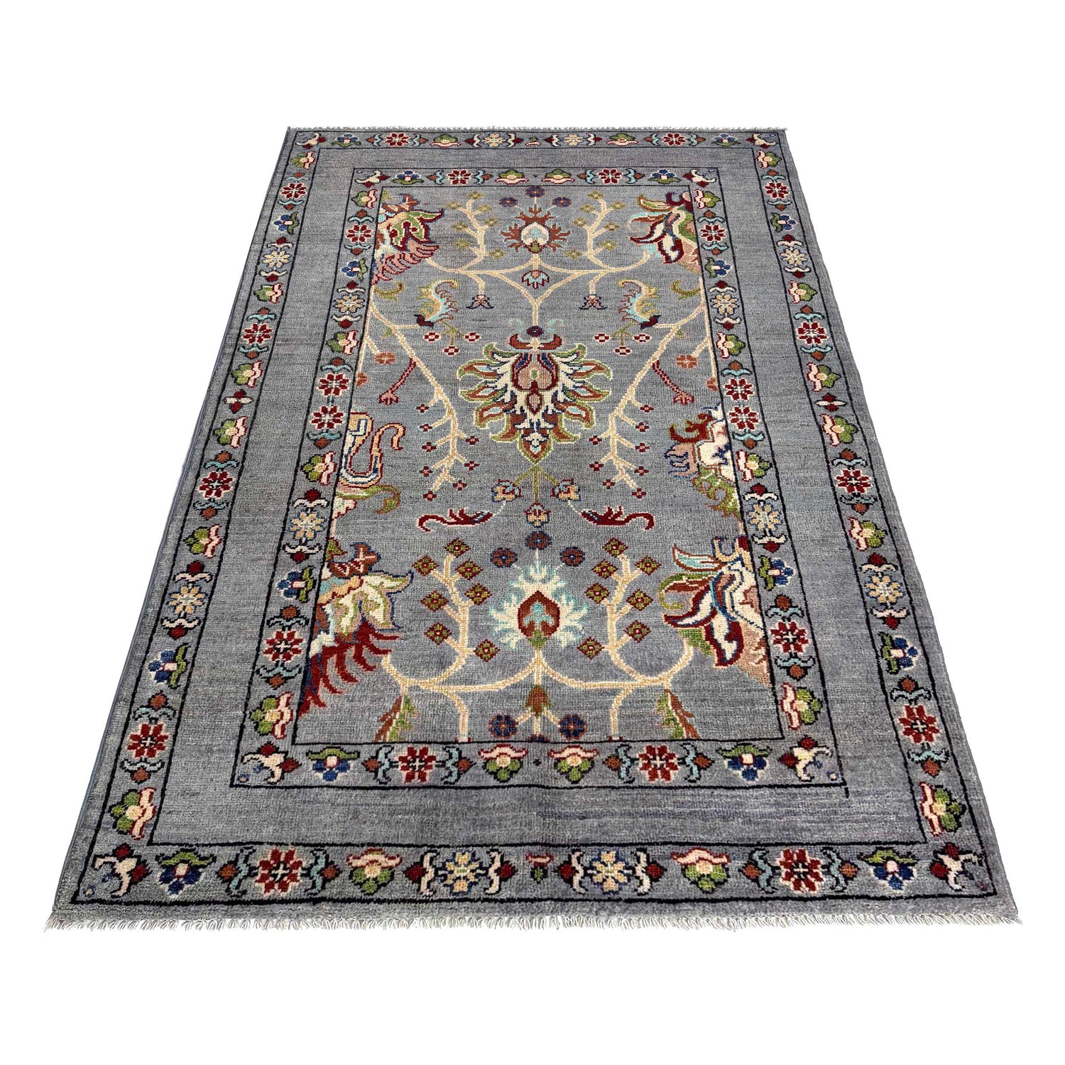 Hand Knotted Sultani Modern Rug 3' 7" x 5' 10" ft / 110 x 179 cm - No. R37538