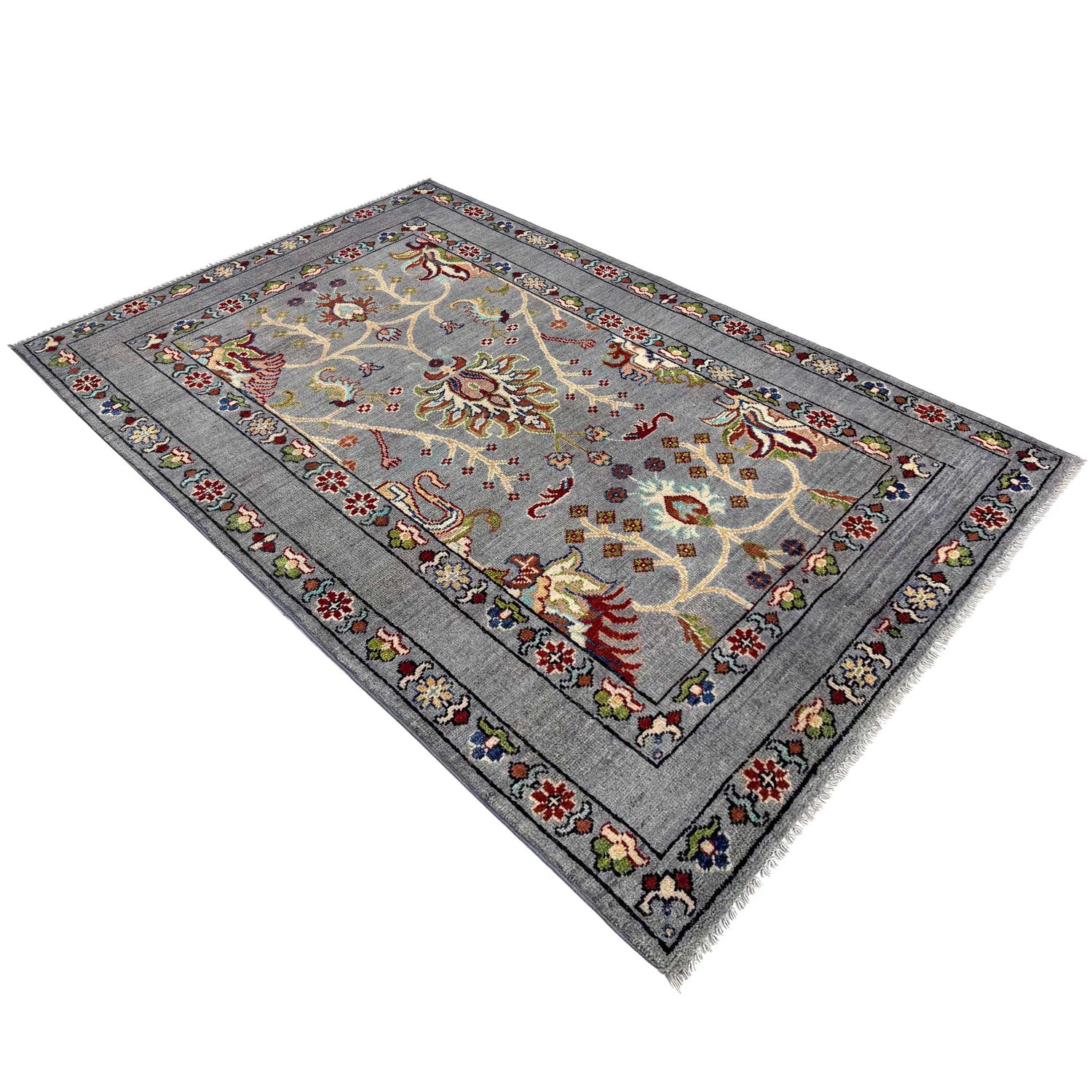 Hand Knotted Sultani Modern Rug 3' 7" x 5' 10" ft / 110 x 179 cm - No. R37538