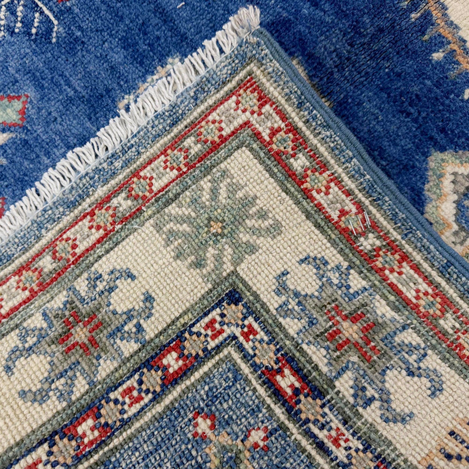 Blue Color Kazak Rug 3' 10" x 5' 11" ft / 117 x 181 cm - No. R37540