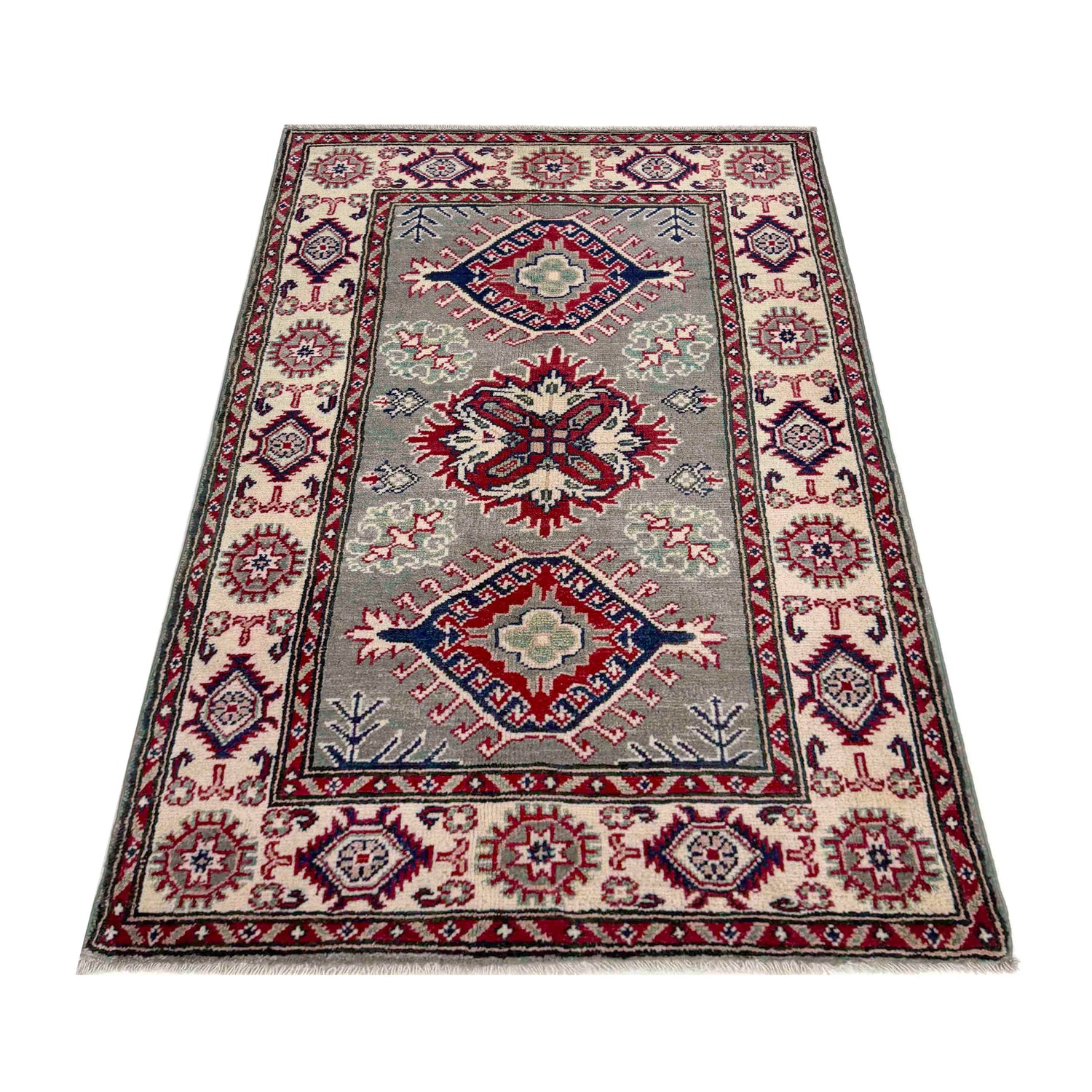Hand knotted Kazak Carpet 2' 7" x 4' 4" ft / 78 x 132 cm - No. R37541