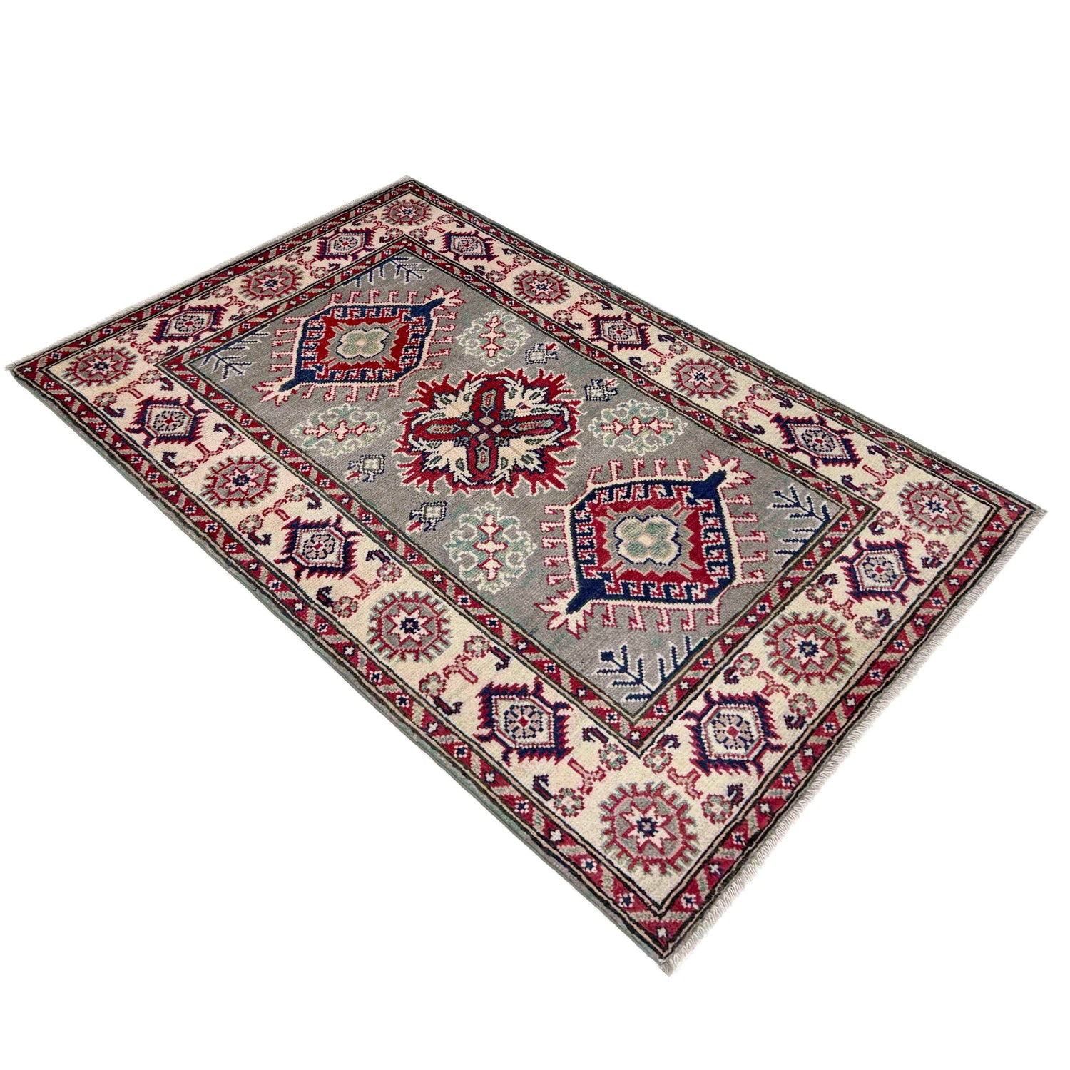 Hand knotted Kazak Carpet 2' 7" x 4' 4" ft / 78 x 132 cm - No. R37541