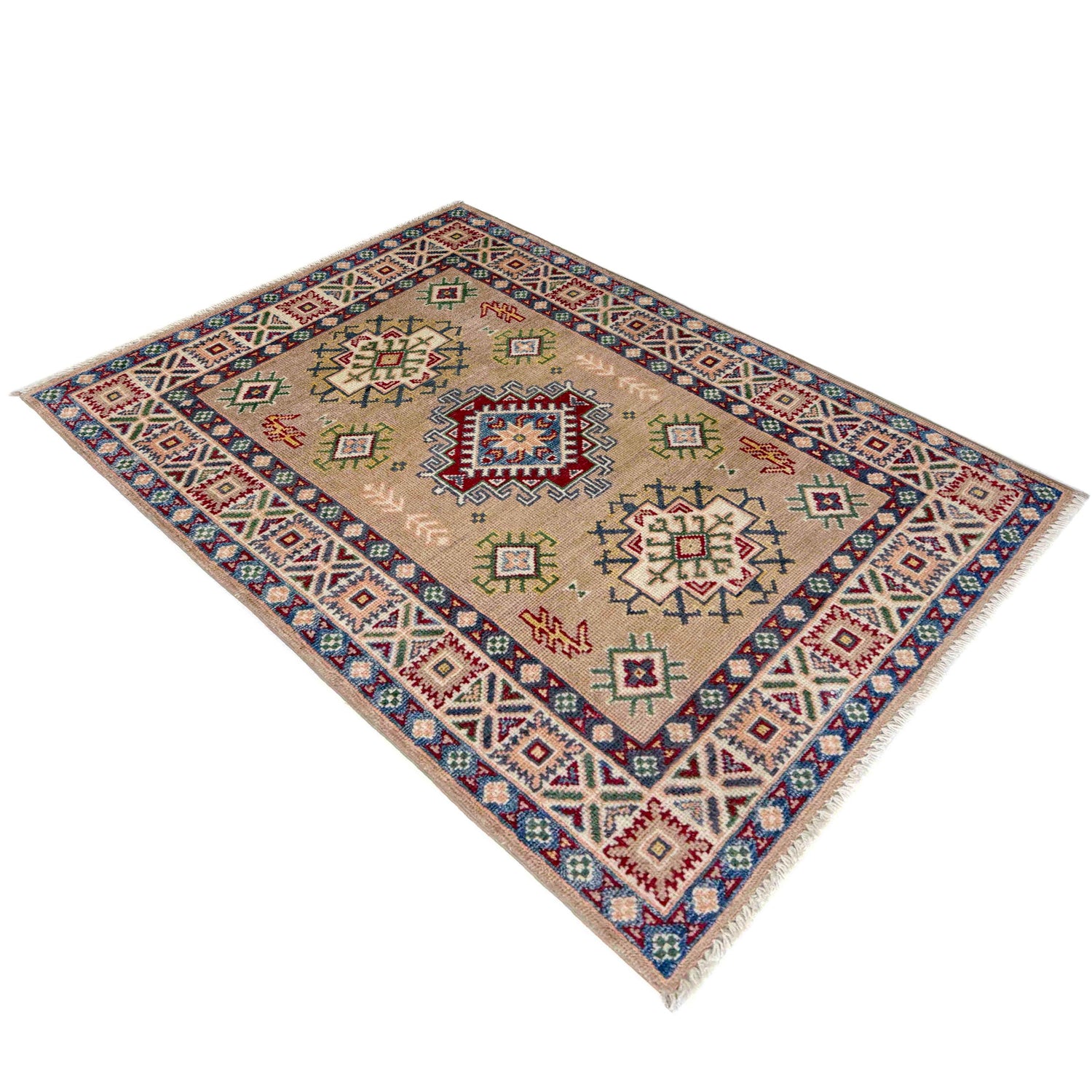 Handmade Kazak Area Rug 2' 7" x 3' 10" ft / 80 x 117 cm - No. R37542