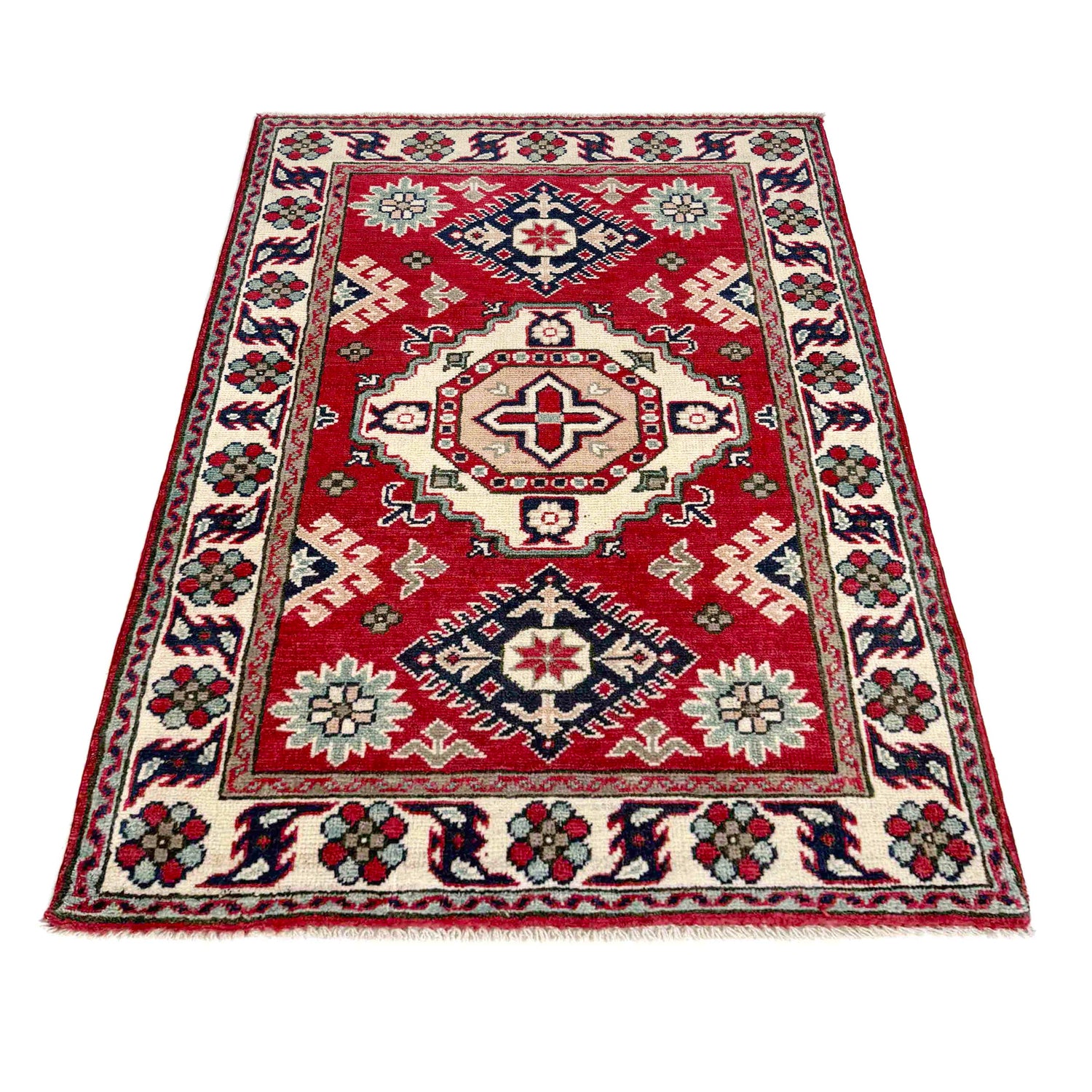 Red Color Kazak Rug 2' 7" x 4' 1" ft / 80 x 124 cm - No. R37544