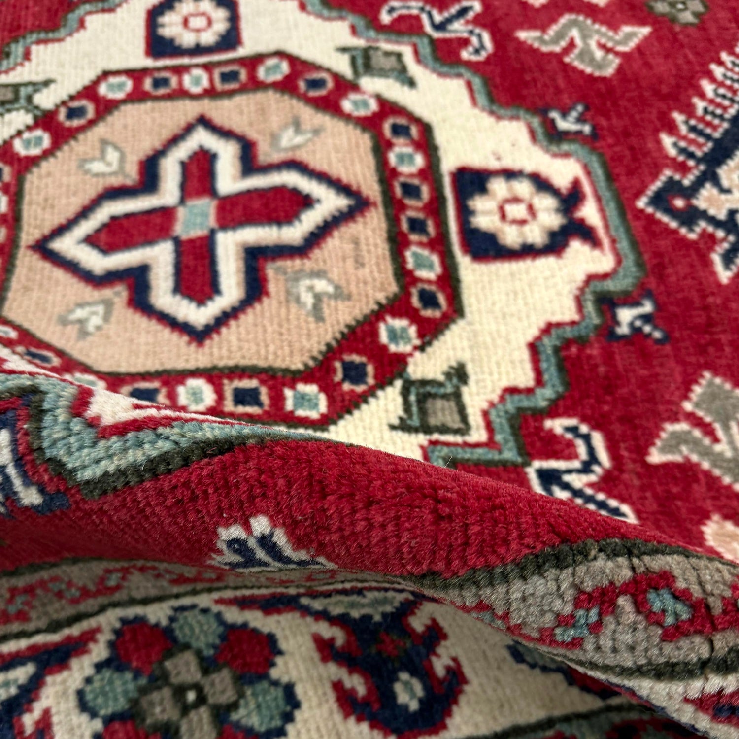 Red Color Kazak Rug 2' 7" x 4' 1" ft / 80 x 124 cm - No. R37544