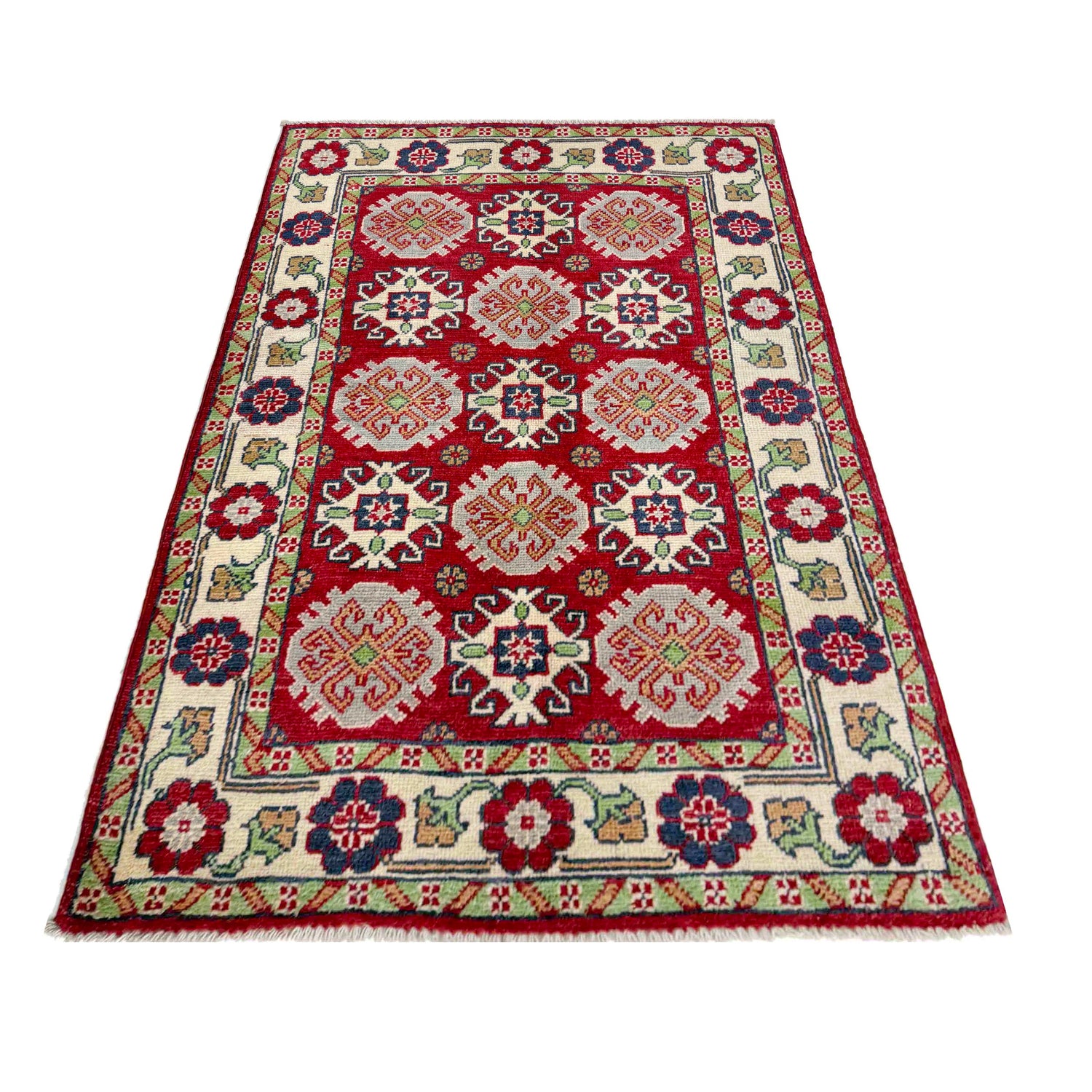 Hand Knotted Kazak Oriental Rug 2' 7" x 4' 3" ft / 79 x 129 cm - No. R37545