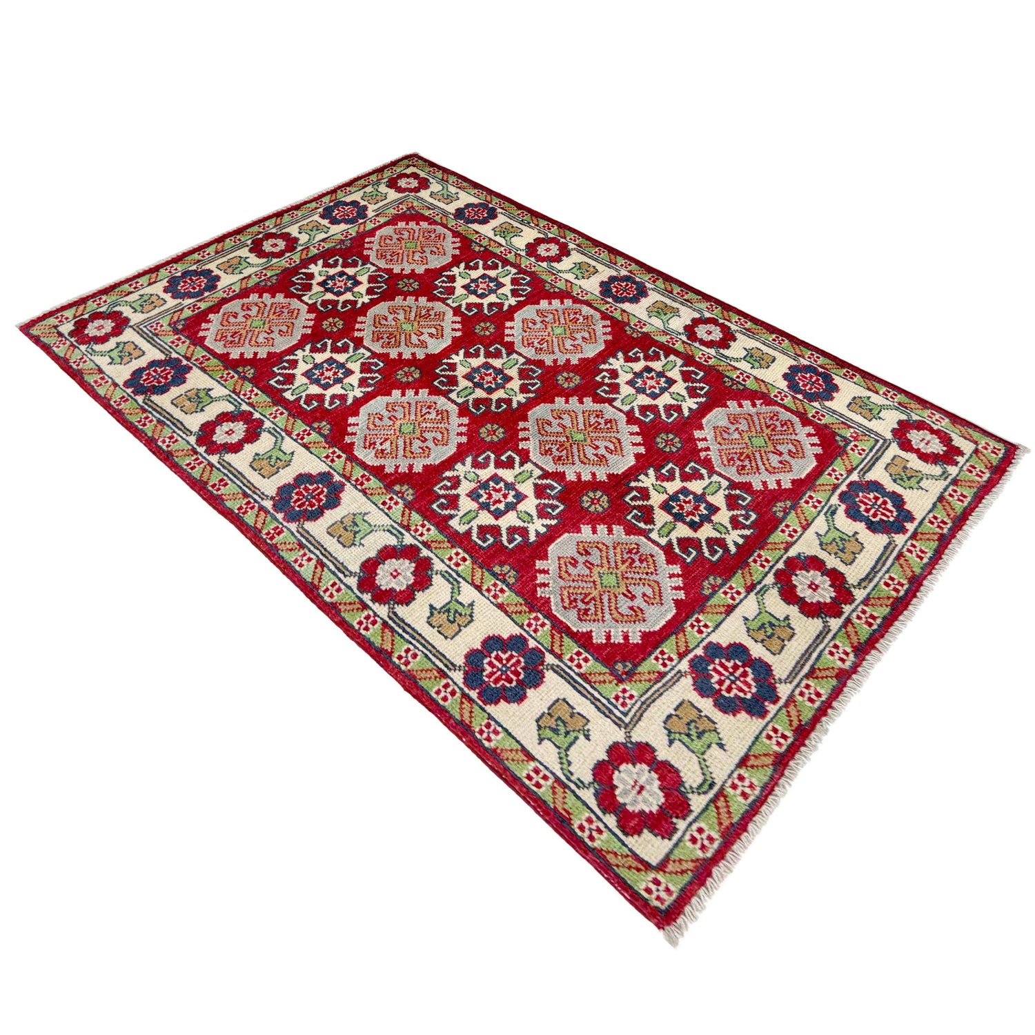 Hand Knotted Kazak Oriental Rug 2' 7" x 4' 3" ft / 79 x 129 cm - No. R37545