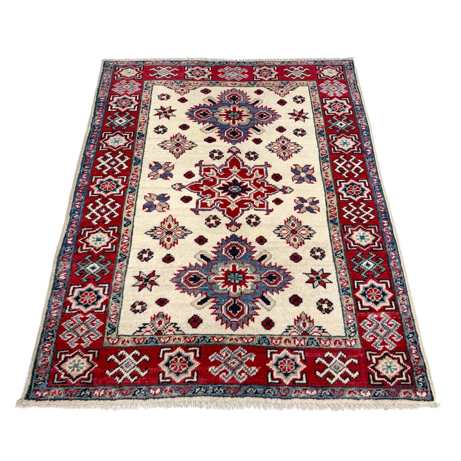 Hand knotted Kazak Carpet 2' 7" x 3' 8" ft / 79 x 111 cm - No. R37550