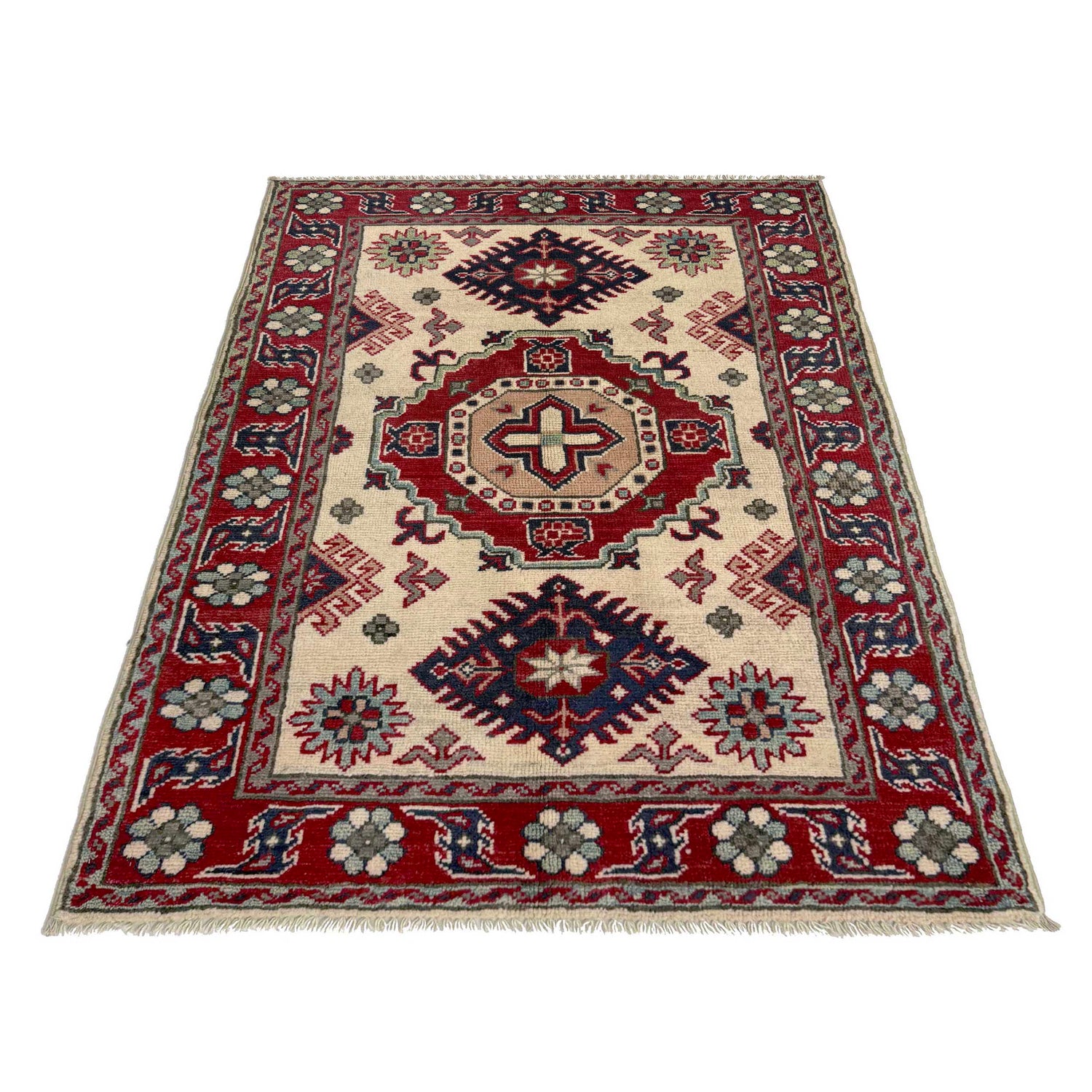 Hand Knotted Kazak Oriental Rug 2' 9" x 3' 11" ft / 84 x 120 cm - No. R37552