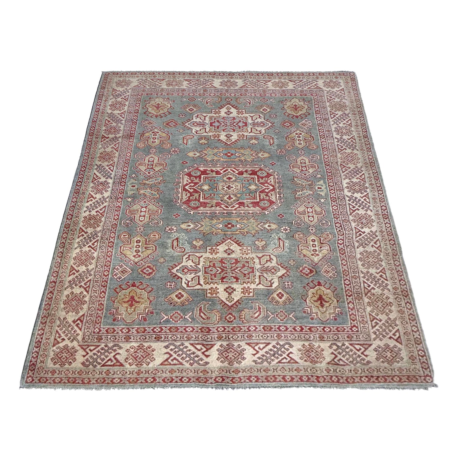 Handmade Kazak Area Rug 6' 1" x 8' 9" ft / 186 x 266 cm - No. R37571