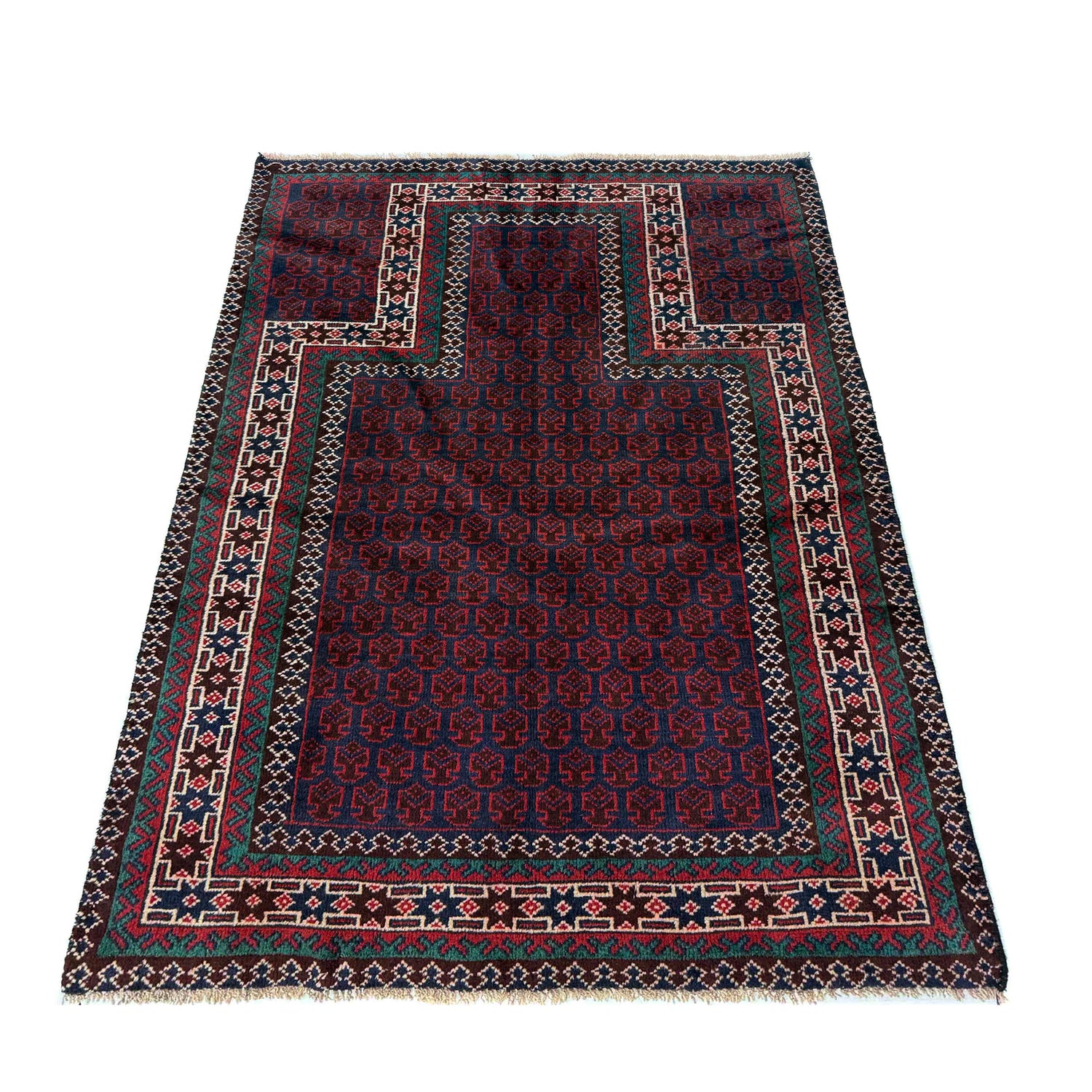 Small Prayer Carpet 2' 11" x 4' 9" ft / 88 x 145 cm -No. R37601