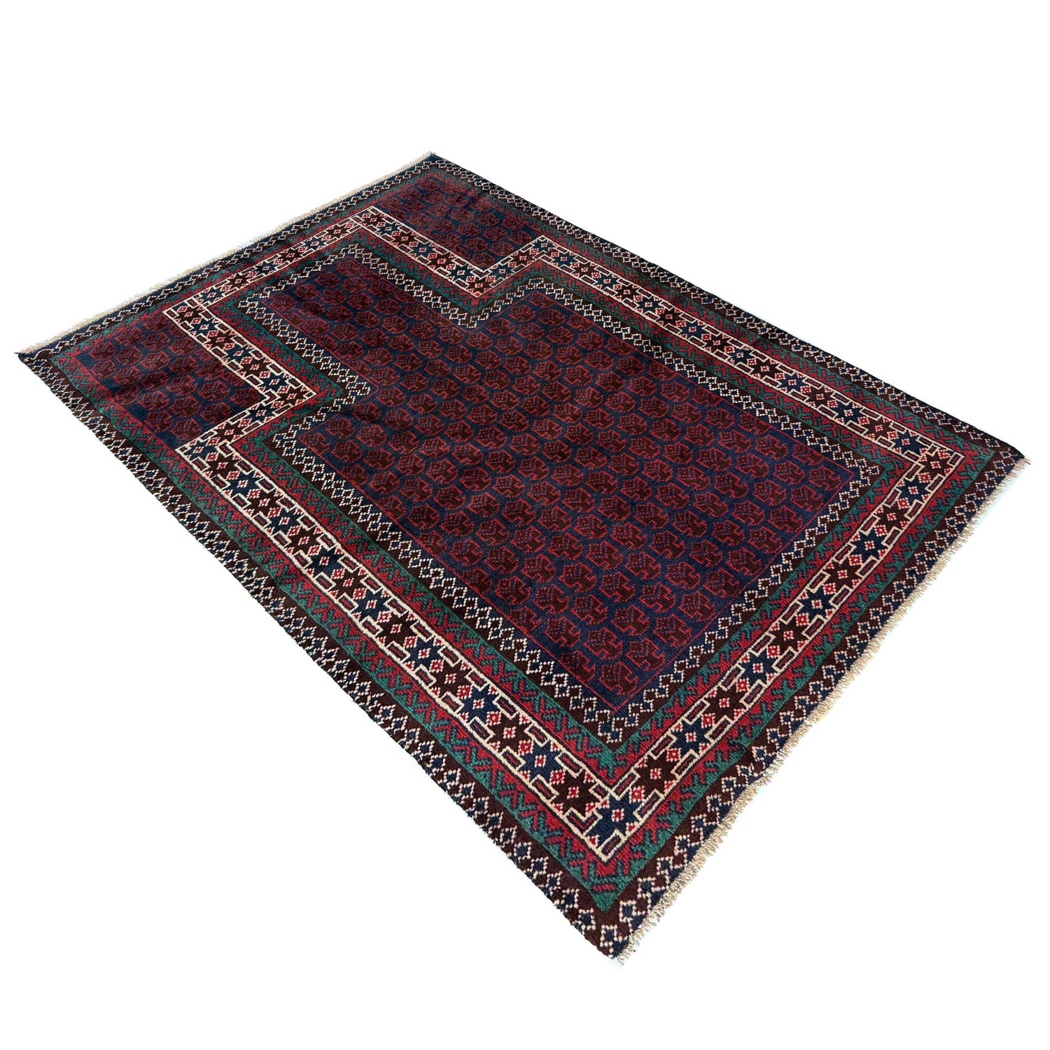 Small Prayer Carpet 2' 11" x 4' 9" ft / 88 x 145 cm -No. R37601