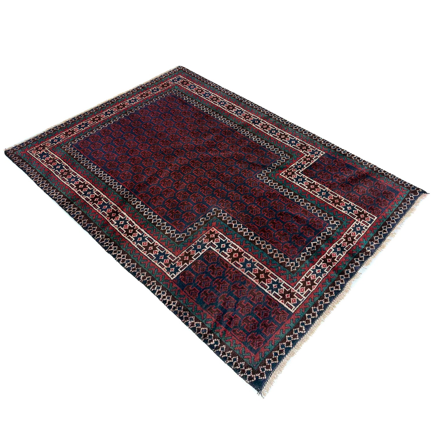 Small Prayer Carpet 2' 11" x 4' 9" ft / 88 x 145 cm -No. R37601
