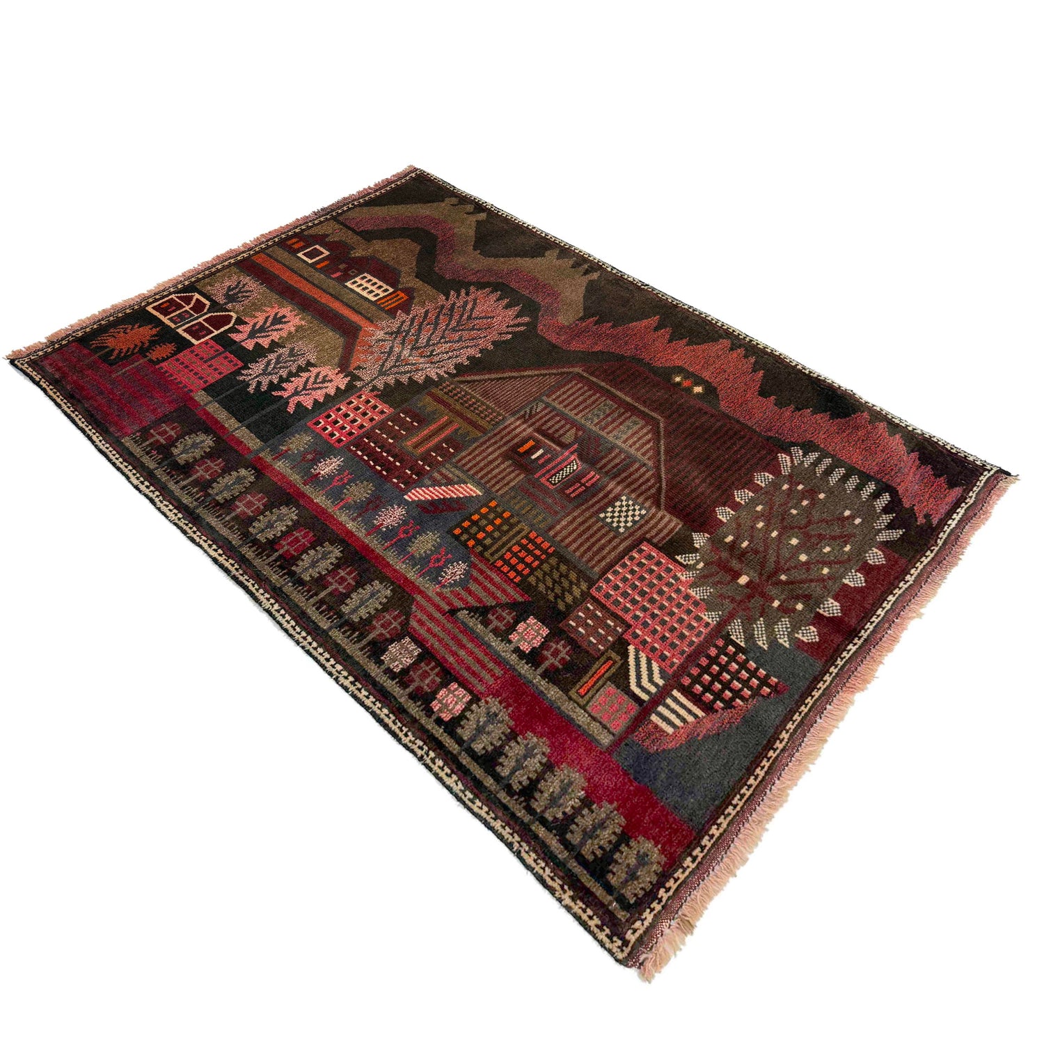 Handmade Picture Area Rug 2' 11" x 4' 6" ft / 88 x 136 cm - No. R37604