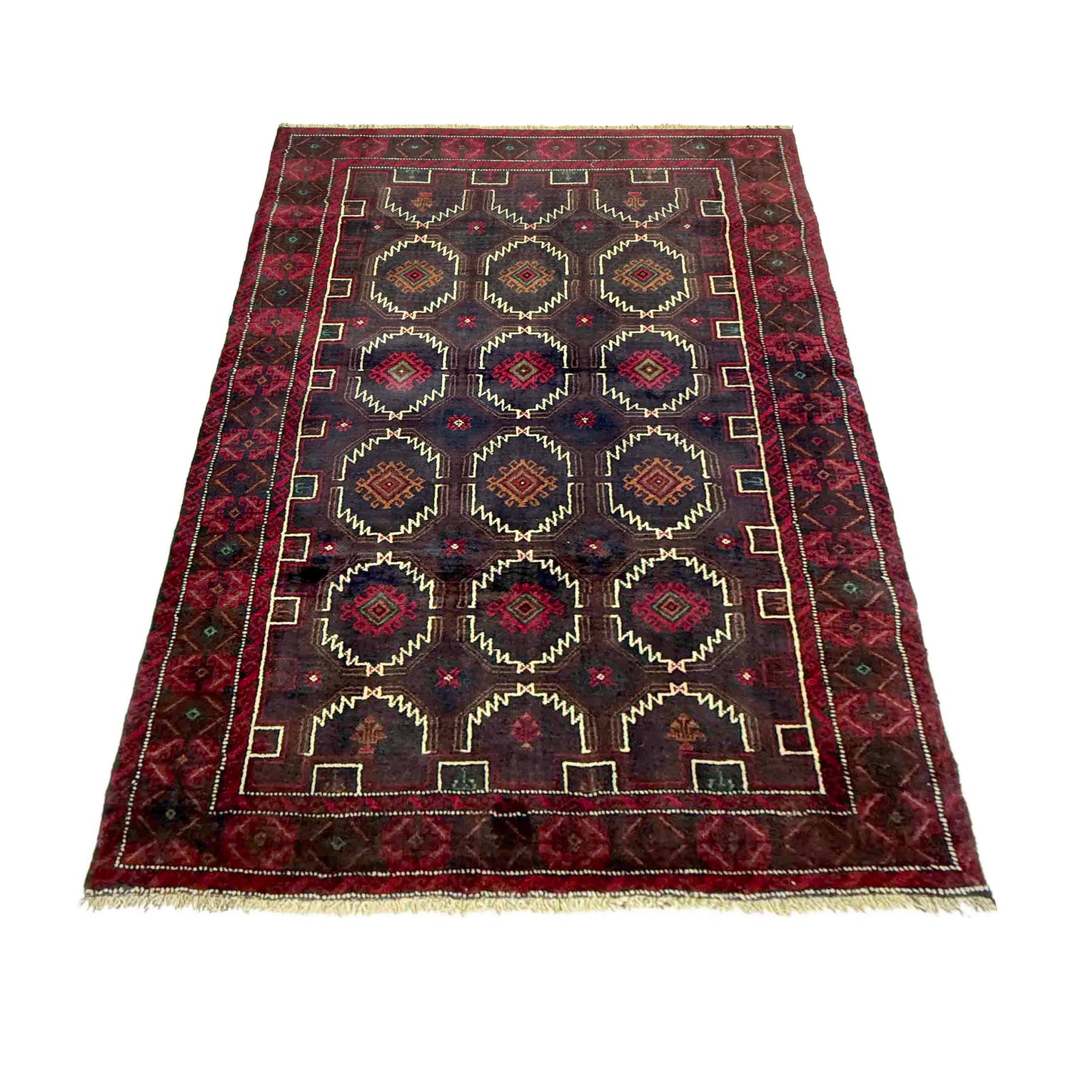 Tribal Baloch Rug 3' 10" x 6' 4" ft / 116 x 194 cm - No. R37605