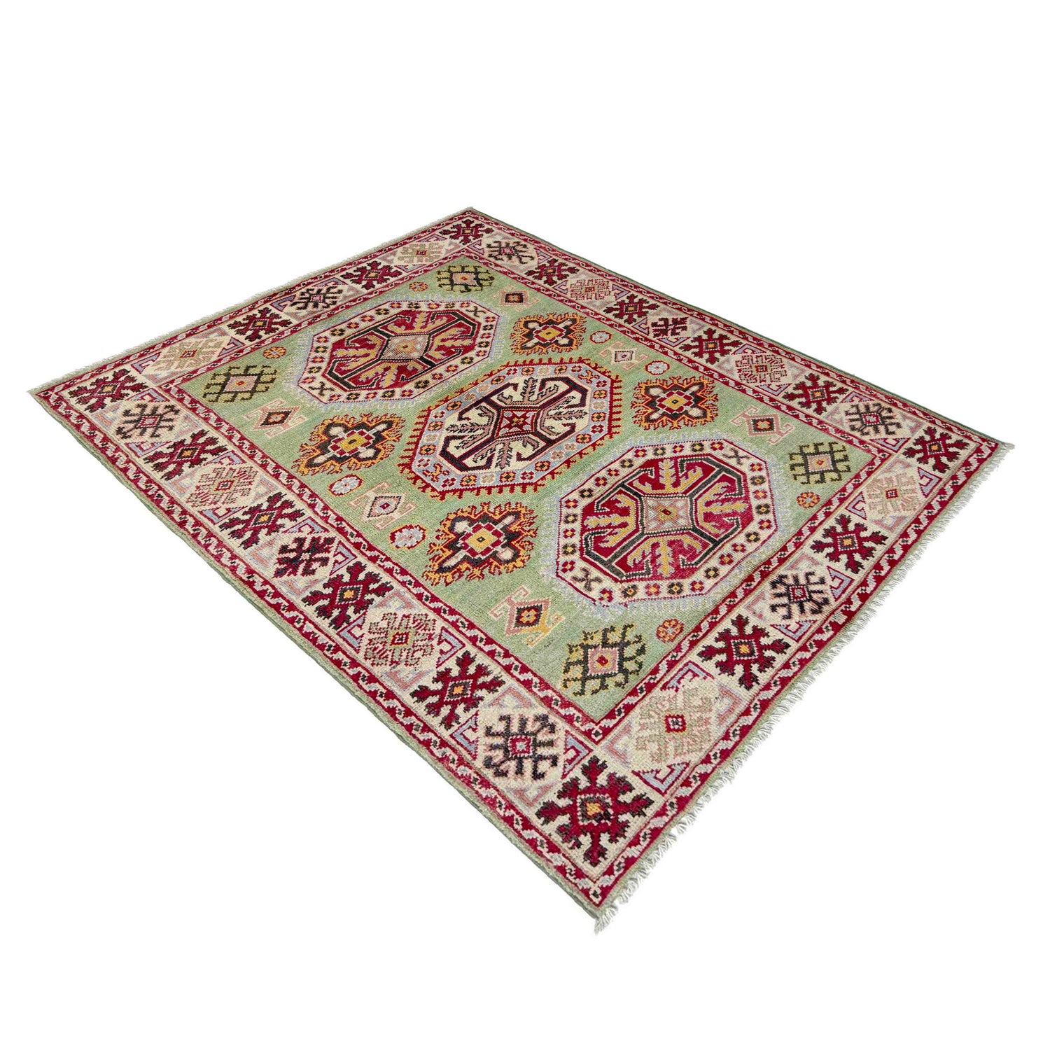 Hand Knotted Kazak Oriental Rug 3' 6" x 4' 9" ft / 107 x 146 cm - No. R37620