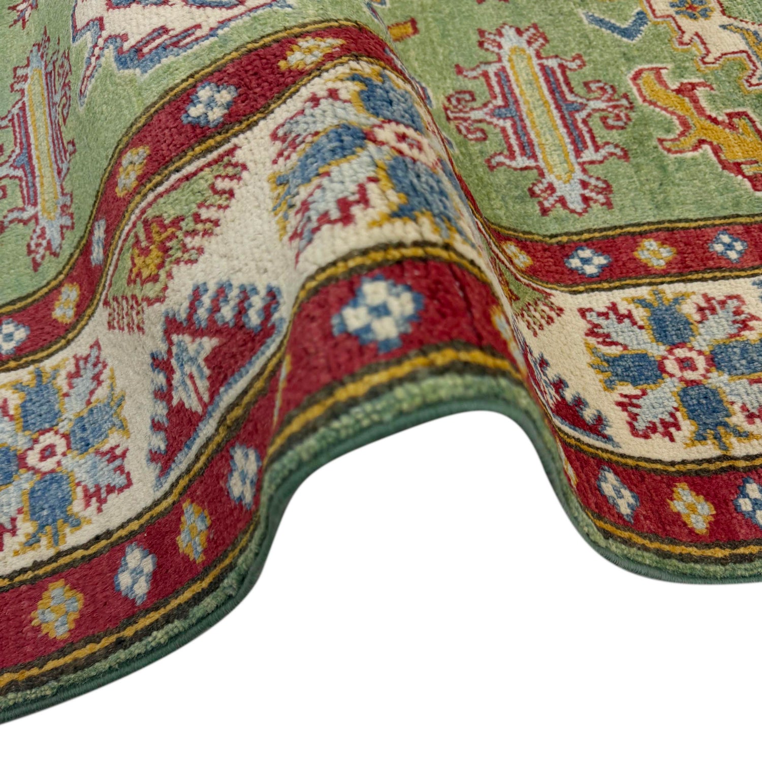 Handmade Kazak Area Rug 3' 10" x 5' 8" ft / 117 x 173 cm - No. R37623