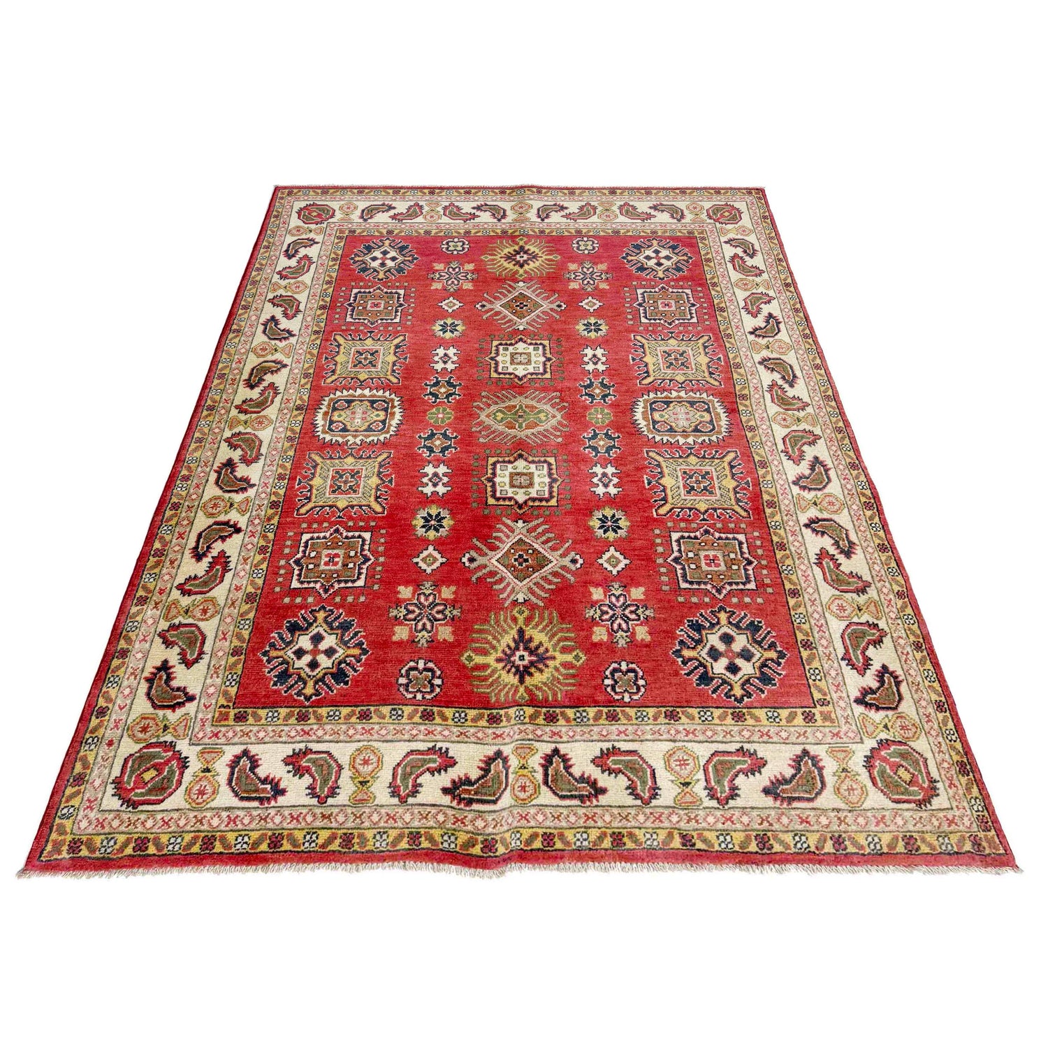 Handmade Kazak Area Rug 4' 11" x 6' 4" ft / 149 x 193 cm - No. R37629