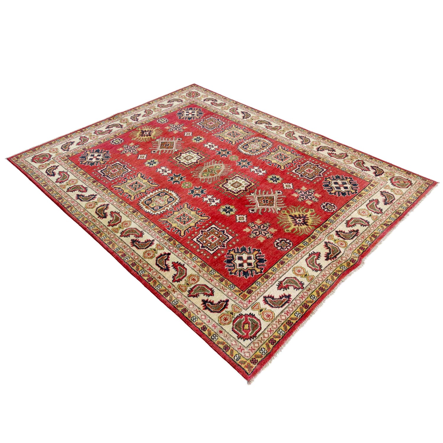 Handmade Kazak Area Rug 4' 11" x 6' 4" ft / 149 x 193 cm - No. R37629