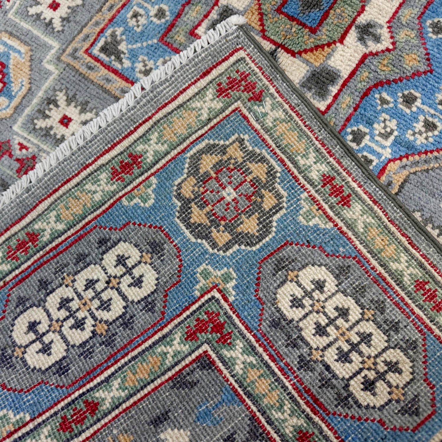 Gray Color Kazak Rug 3' 11" x 5' 11" ft / 120 x 180 cm - No. R37632