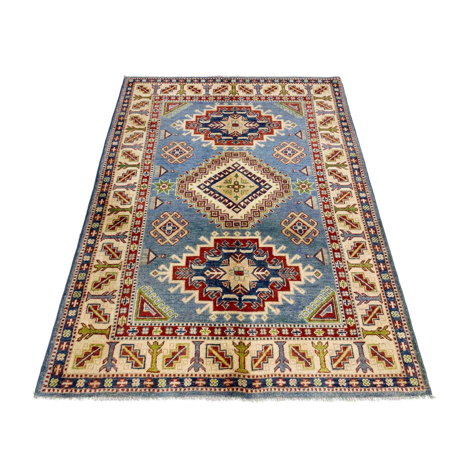 Oriental Kazak Rug 4' 0" x 5' 11" ft / 122 x 180 cm - No. R37634