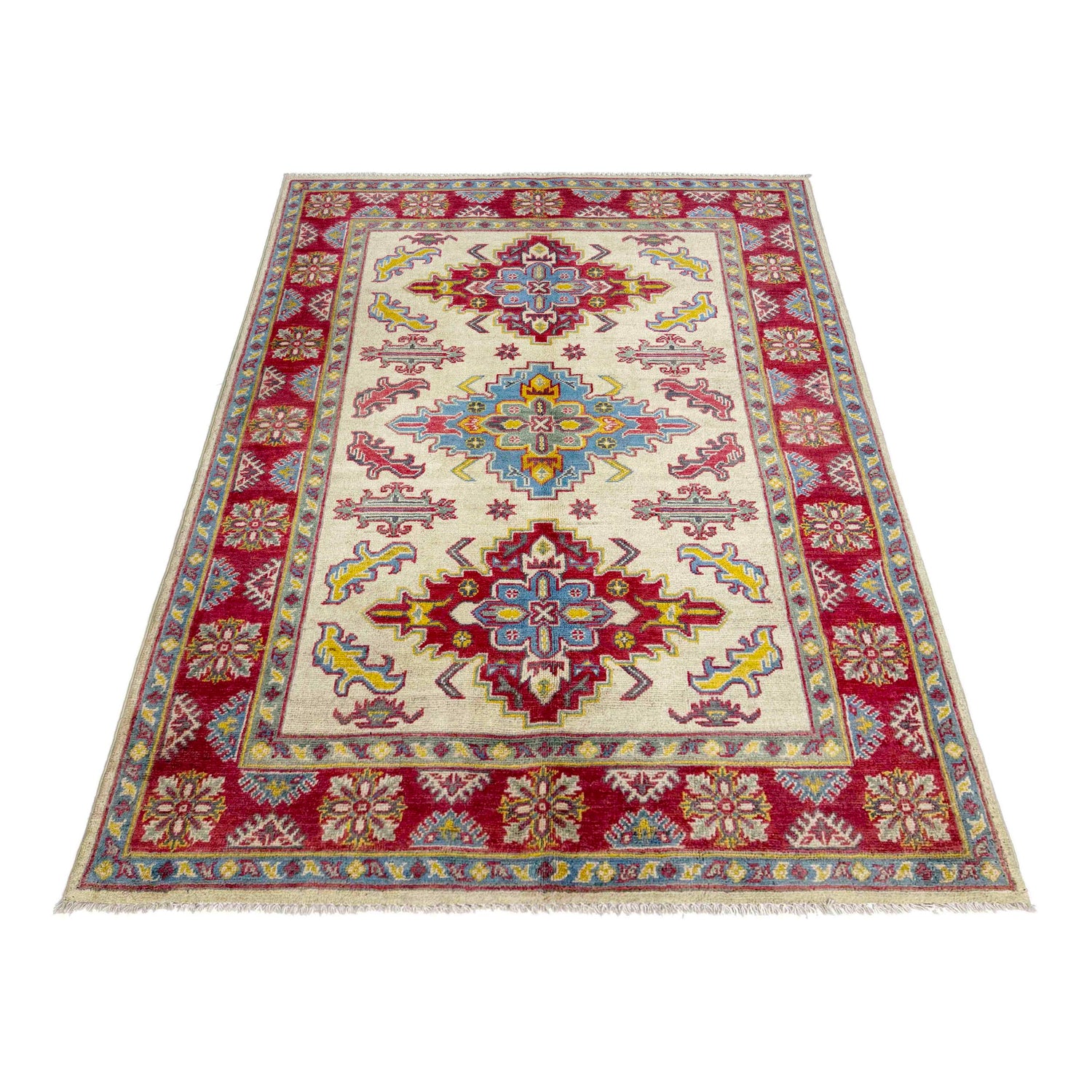 Oriental Kazak Rug 4' 0" x 5' 8" ft / 121 x 172 cm - No. R37635