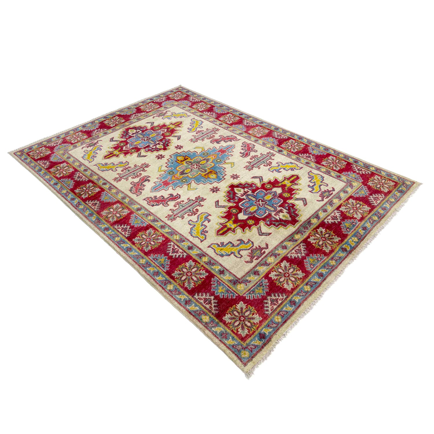 Oriental Kazak Rug 4' 0" x 5' 8" ft / 121 x 172 cm - No. R37635