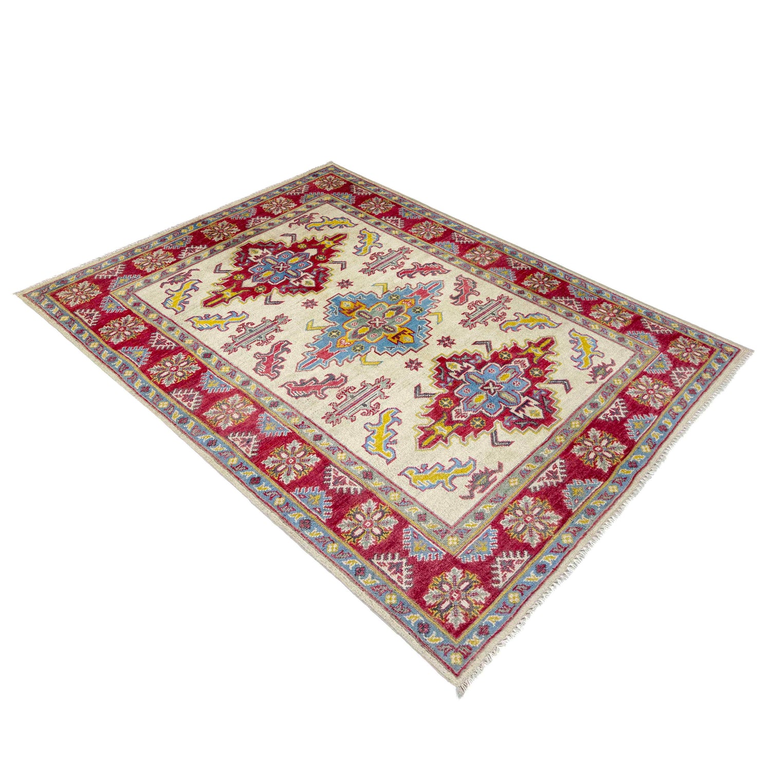 Oriental Kazak Rug 4' 0" x 5' 8" ft / 121 x 172 cm - No. R37635