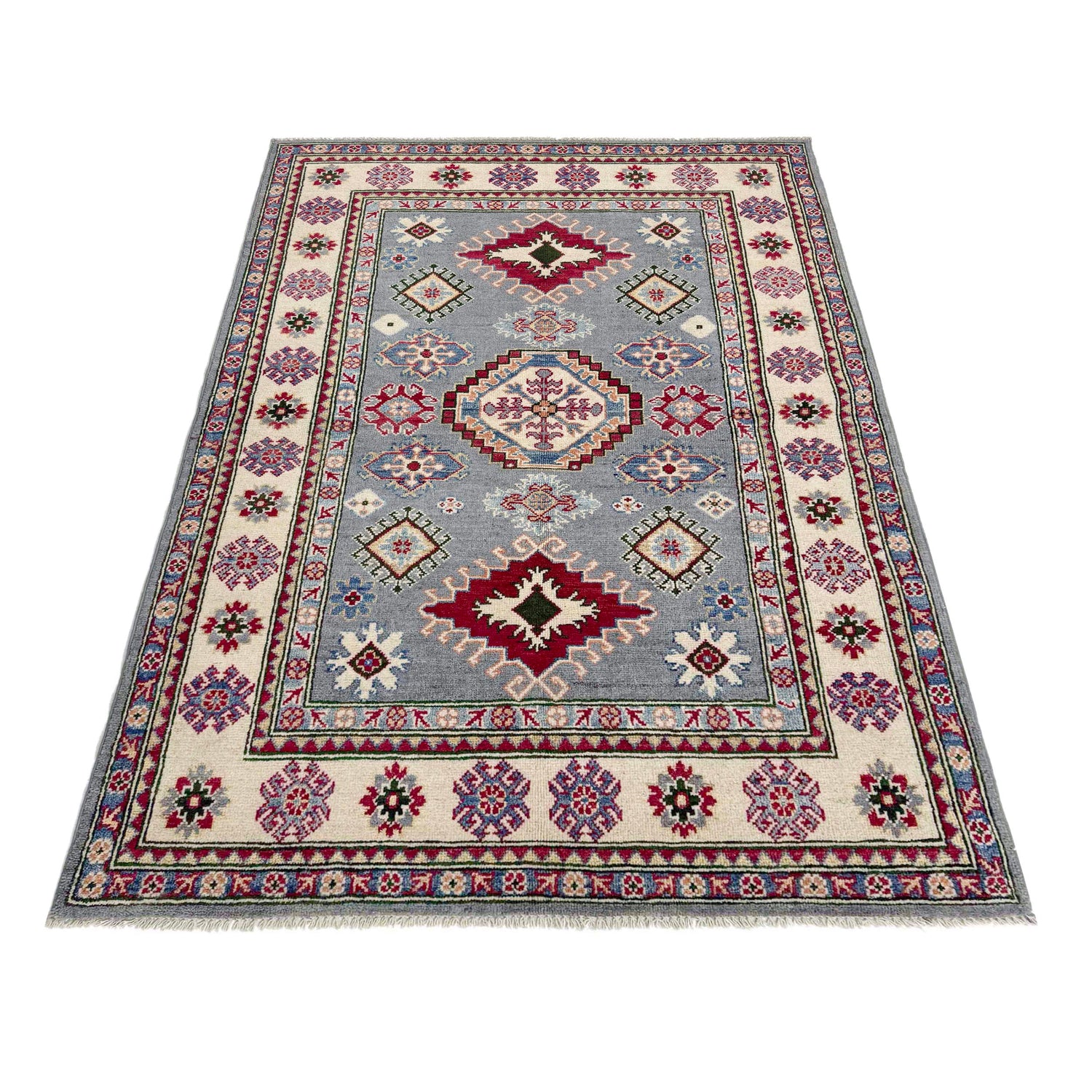 Hand knotted Kazak Rugs 4' 0" x 6' 0" ft / 123 x 183 cm - No. R37636