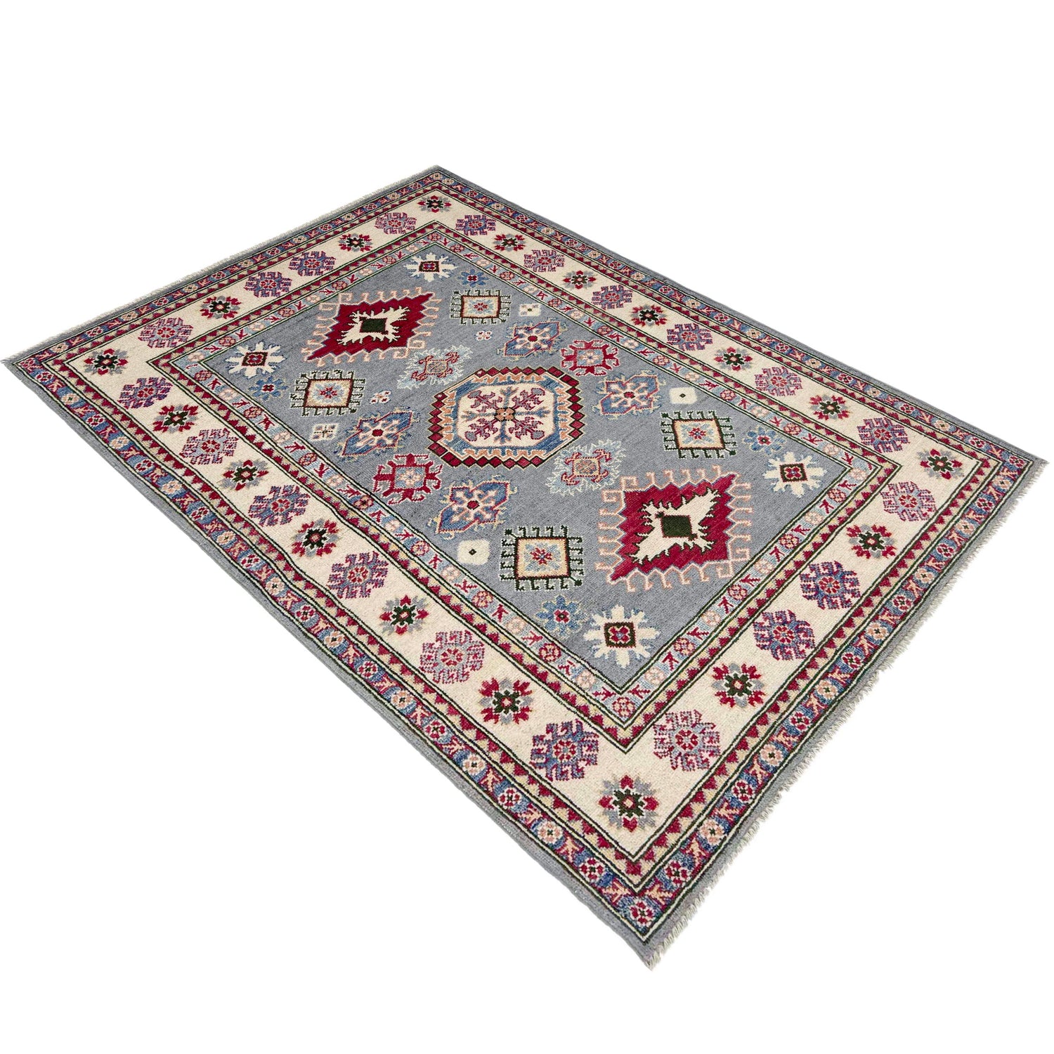 Hand knotted Kazak Rugs 4' 0" x 6' 0" ft / 123 x 183 cm - No. R37636