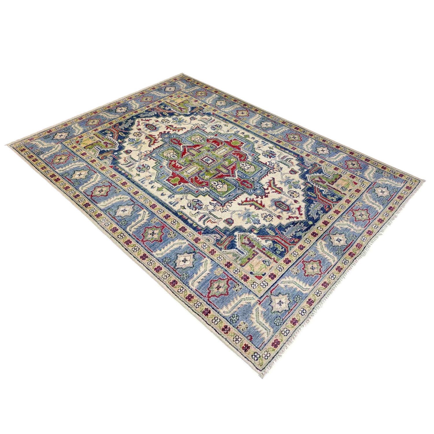 Hand Woven Heriz Design Carpet 3' 11" x 5' 11" ft / 120 x 180 cm - No. R37637