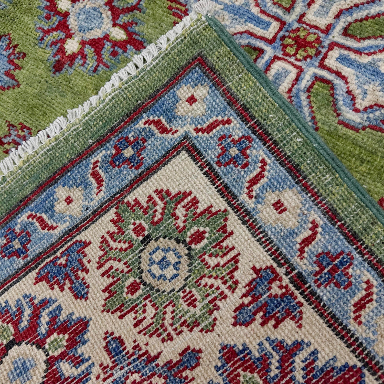 Green Color Kazak Rug 5' 0" x 6' 9" ft / 152 x 206 cm - No. R37640