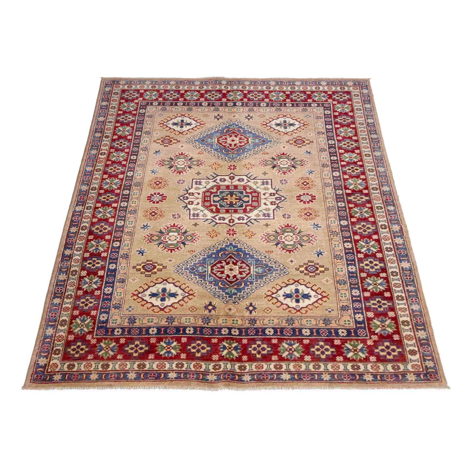 Hand knotted Kazak Carpet 5' 1" x 6' 11" ft / 155 x 210 cm - No. R37641