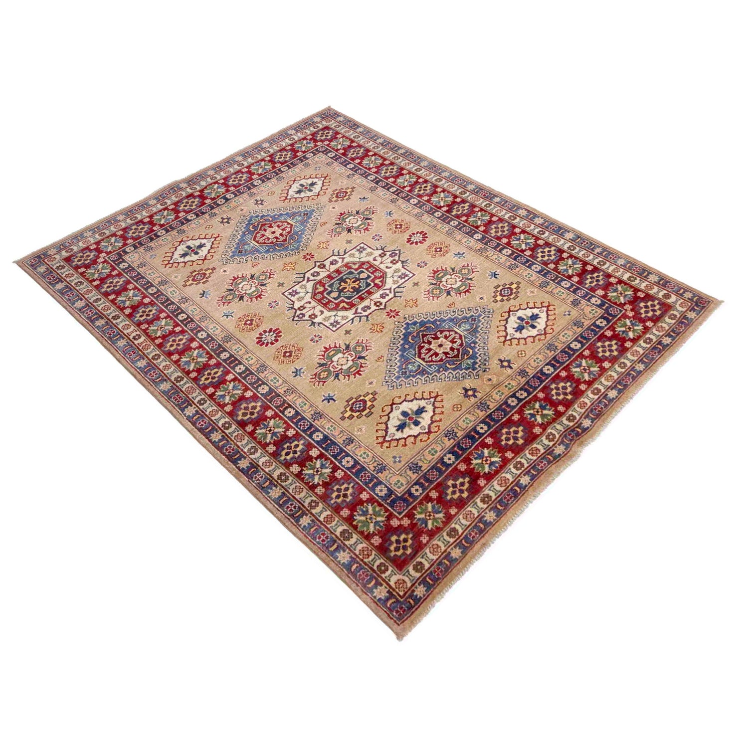 Hand knotted Kazak Carpet 5' 1" x 6' 11" ft / 155 x 210 cm - No. R37641