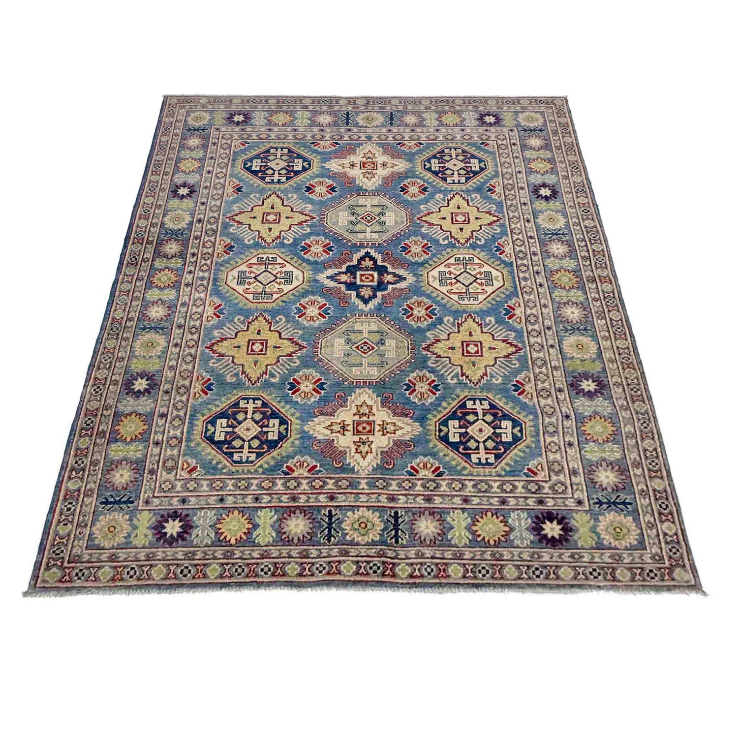 Handmade Kazak Area Rug 4' 11" x 6' 7" ft / 150 x 200 cm - No. R37643