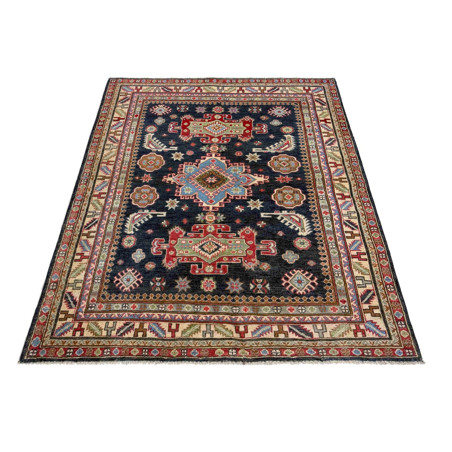 Multi Color Kazak Rug 4' 8" x 6' 8" ft / 142 x 202 cm - No. R37644