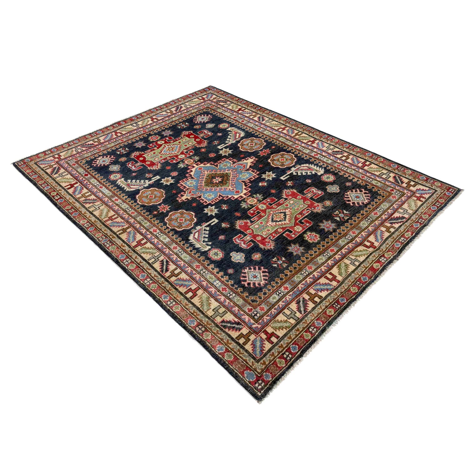 Multi Color Kazak Rug 4' 8" x 6' 8" ft / 142 x 202 cm - No. R37644