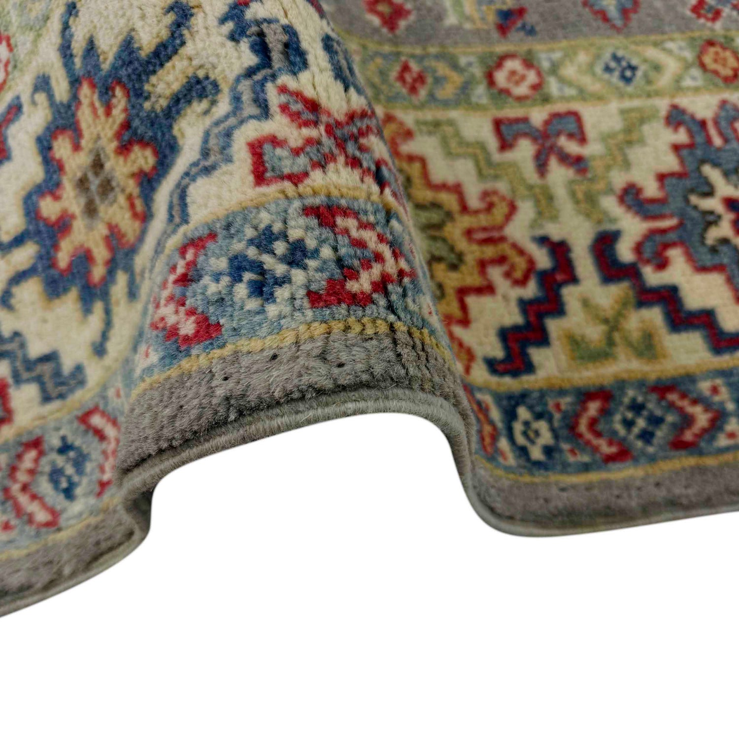 Gray Color Kazak Rug 3' 11" x 5' 10" ft / 120 x 179 cm - No. R37652