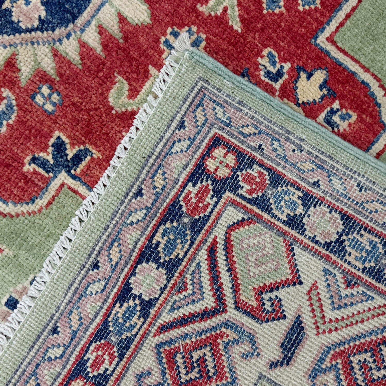 Hand knotted Kazak Carpet 5' 8" x 8' 1" ft / 172 x 246 cm - No. R37658