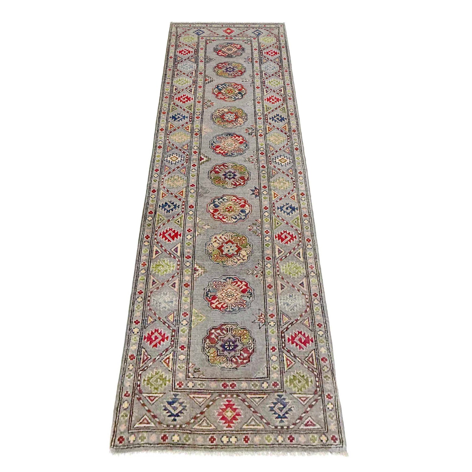 Hand Knotted Oriental Waziri Rug Runner 2' 8" x 9' 7" ft / 82 x 291 cm - No. R37662