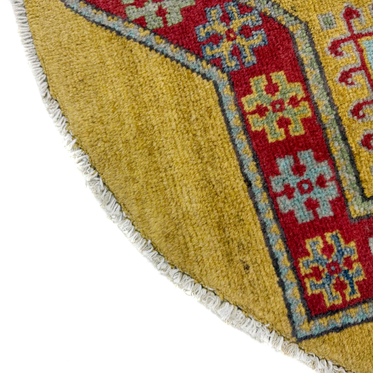 Traditional Kazak Round Area Rug 3' 2" x 3' 3" ft / 96 x 98 cm - No. R37677