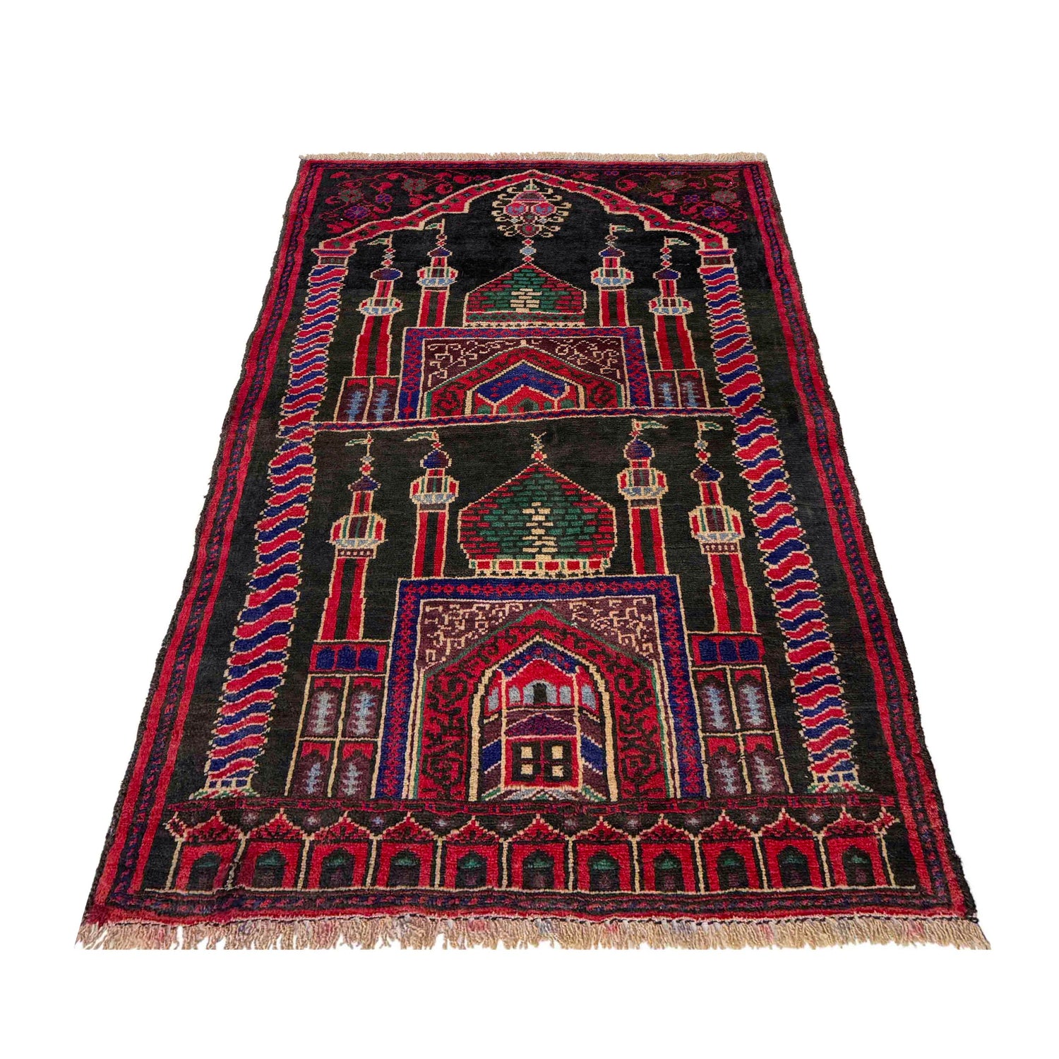Hand Knotted Prayer Rug 2' 6" x 3' 9" ft / 75 x 115 cm - No. R37681
