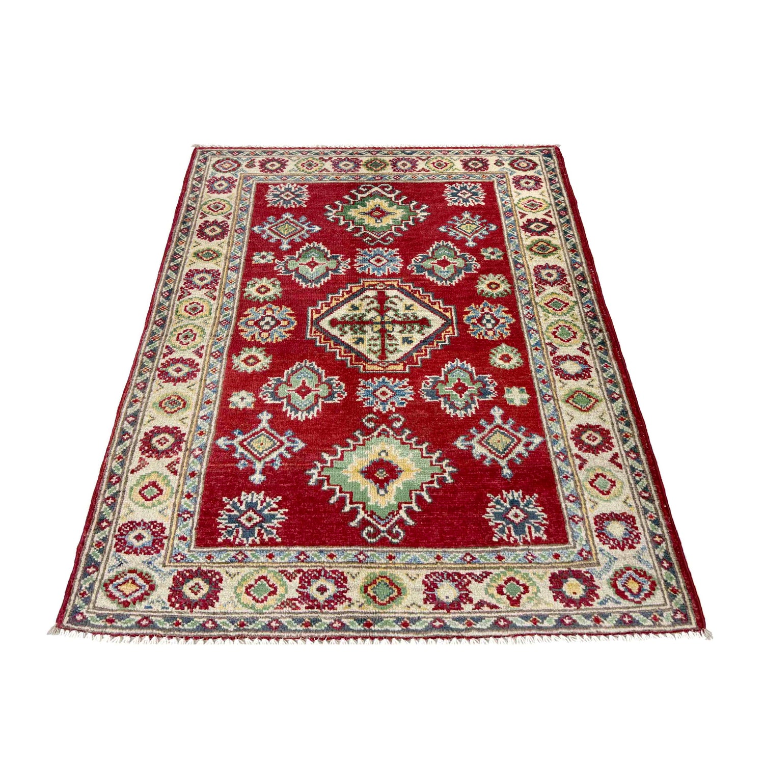 Handmade Kazak Area Rug 2' 7" x 3' 9" ft / 80 x 115 cm - No. R37704