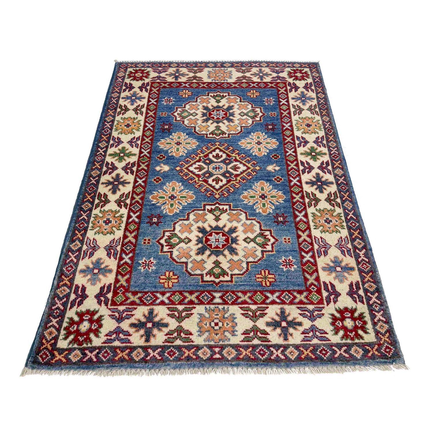 Blue Color Kazak Rug 2' 8" x 4' 0" ft / 82 x 122 cm - No. R37706