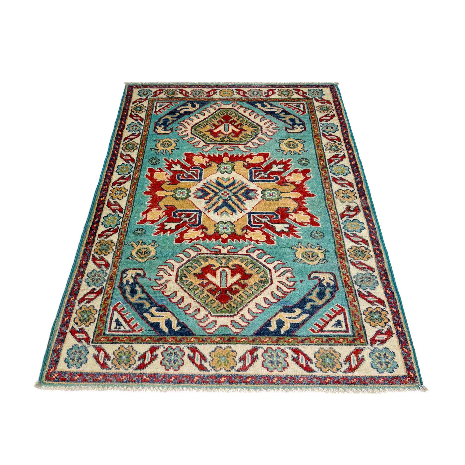 Hand Knotted Kazak Oriental Rug 2' 8" x 4' 0" ft / 82 x 121 cm - No. R37707