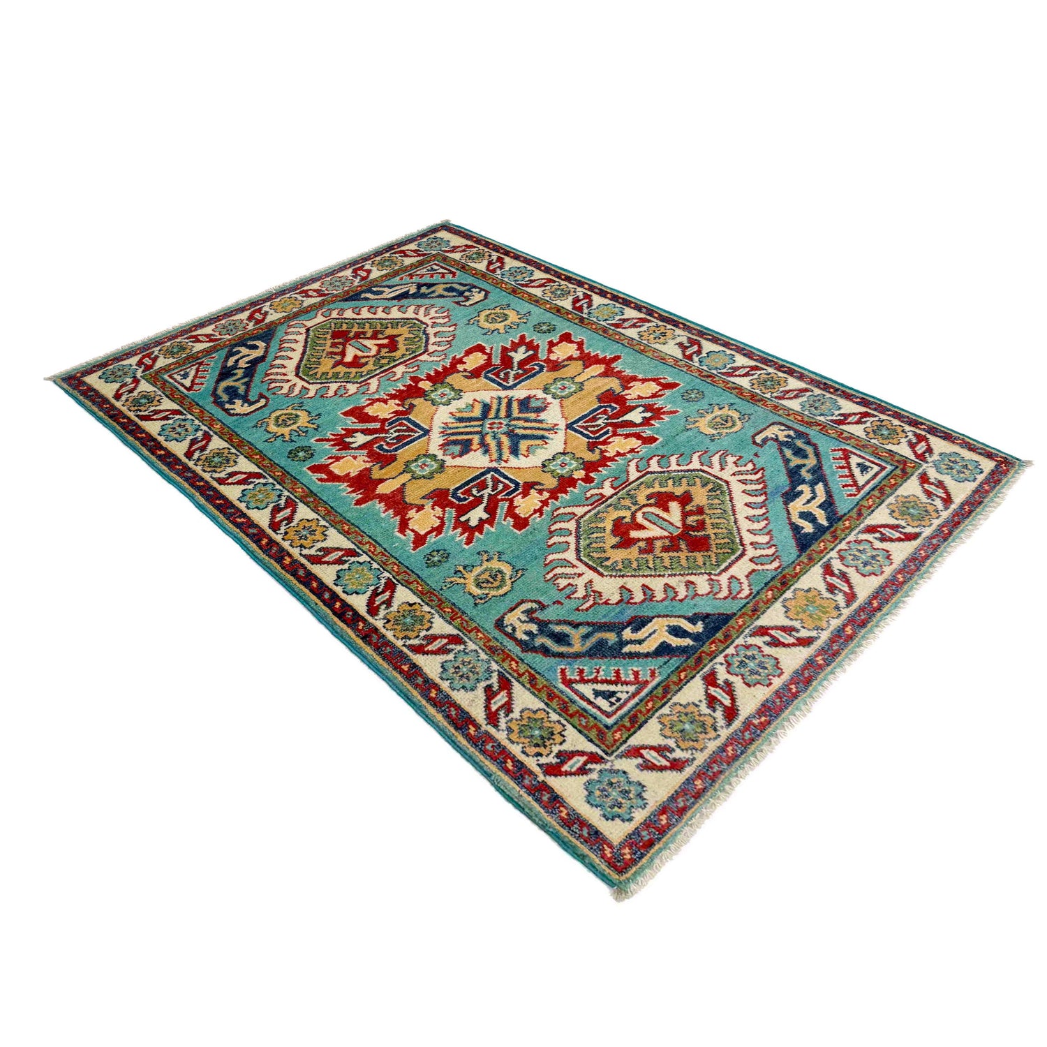 Hand Knotted Kazak Oriental Rug 2' 8" x 4' 0" ft / 82 x 121 cm - No. R37707
